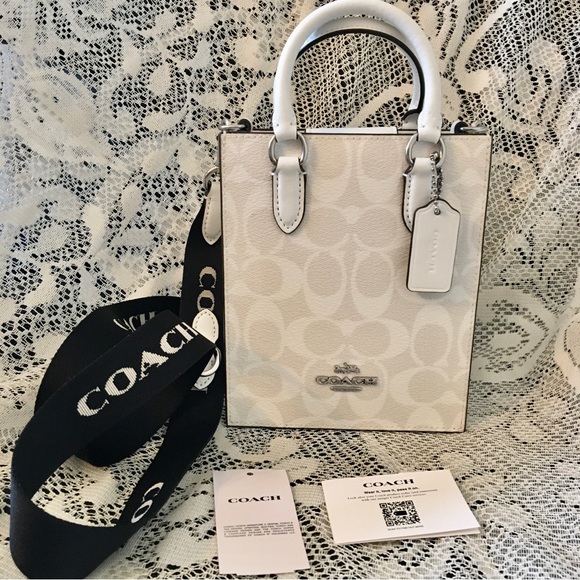 NWT Coach North South Mini Tote In Signature Canvas - Picture 7 of 14